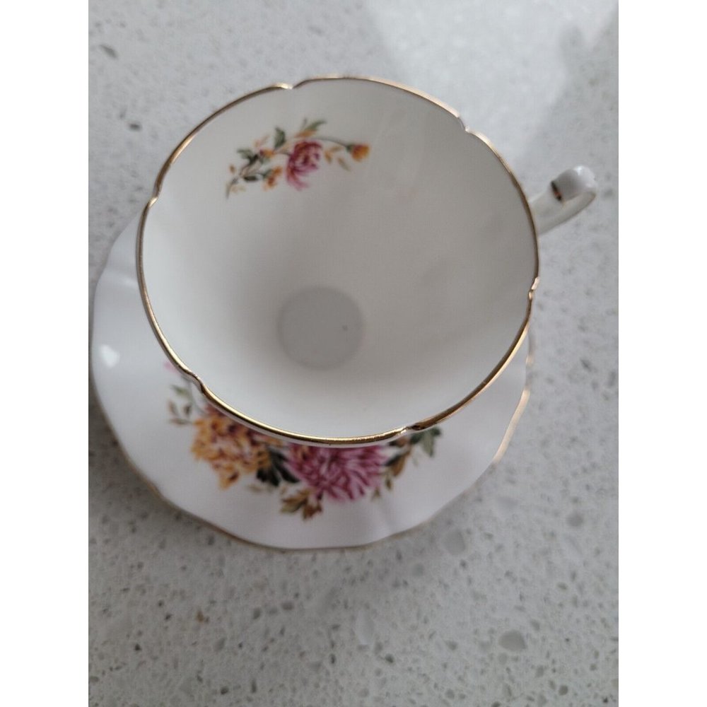 ROYAL ADDERLEY ENGLAND TEA CUP AND SAUCER Chrysanthemum - Picture 6 of 9